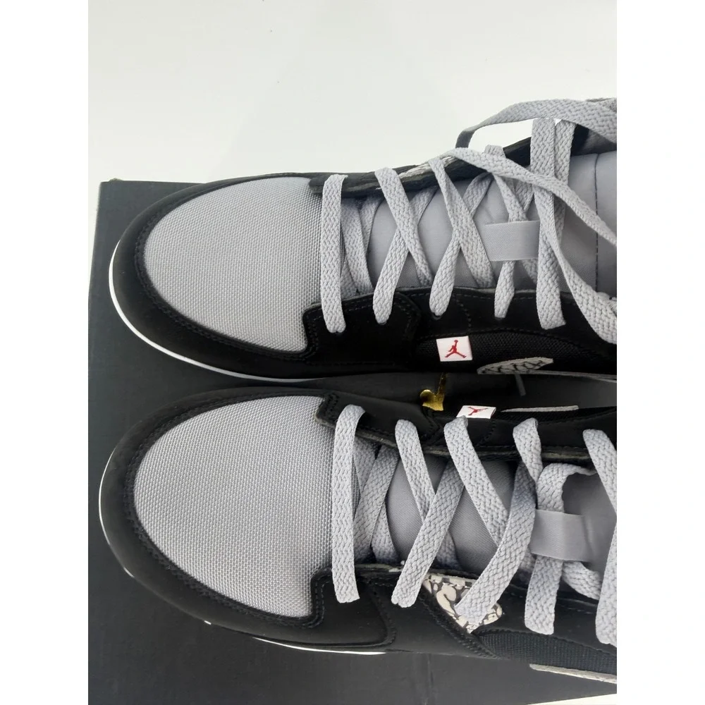 Jordan Stadium 90 Low TD Black Cement Football Cleats HQ0210-060 Mens Size 12